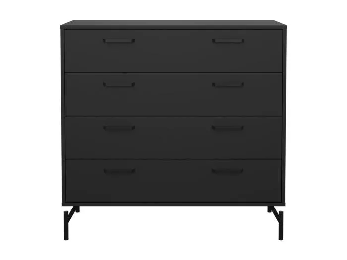 Dana Kommode 4 Schubladen schwarz matt.