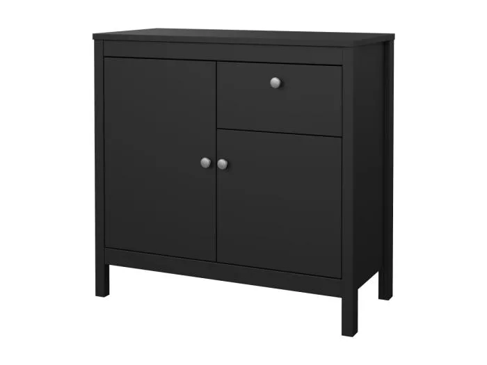 Madrid Sideboard 2 Türen 1 Schublade schwarz matt.