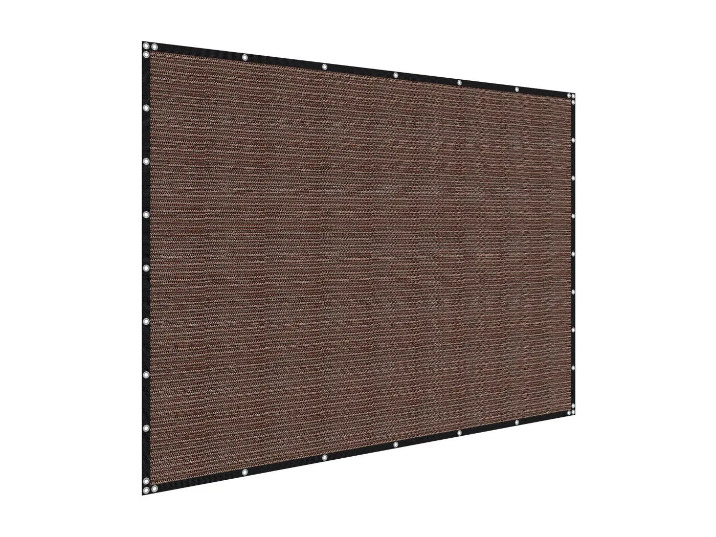 Schattenvorhang 90 % SucceBuy, 244 x 366 mm, Schattennetz PEHD 140 g/m², Edelstahlösen, Sonnenschutz/Windschutz,für Außenbereich, Terrasse, Braun, Braun