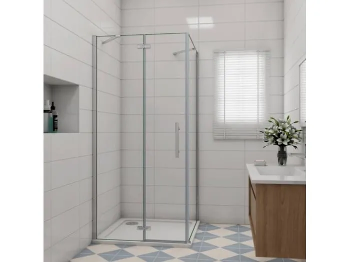 100x100x195cm Falttür Scharniertür Pendeltür Schwingtür Duschkabine Duschtür