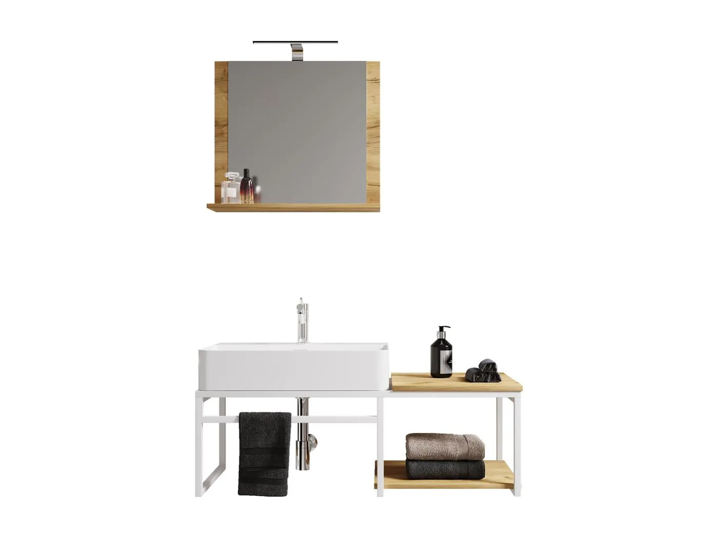 3-tlg. Waschtisch Waschbecken Badmöbel Bitila 100