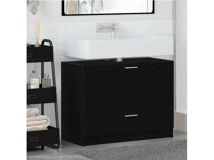 Waschtischschrank Schwarze Eiche 78 x 37 x 59 cm Holzwerkstoff