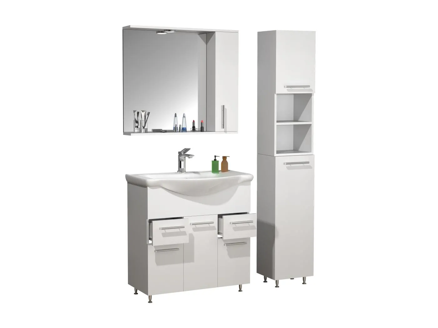 4-tlg. Waschplatz Waschtisch Schubladen Lisalo XL