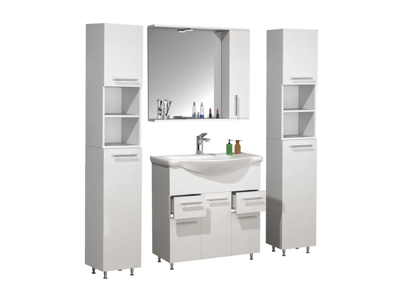 5-tlg. Waschplatz Waschtisch Schubladen Lisalo XL