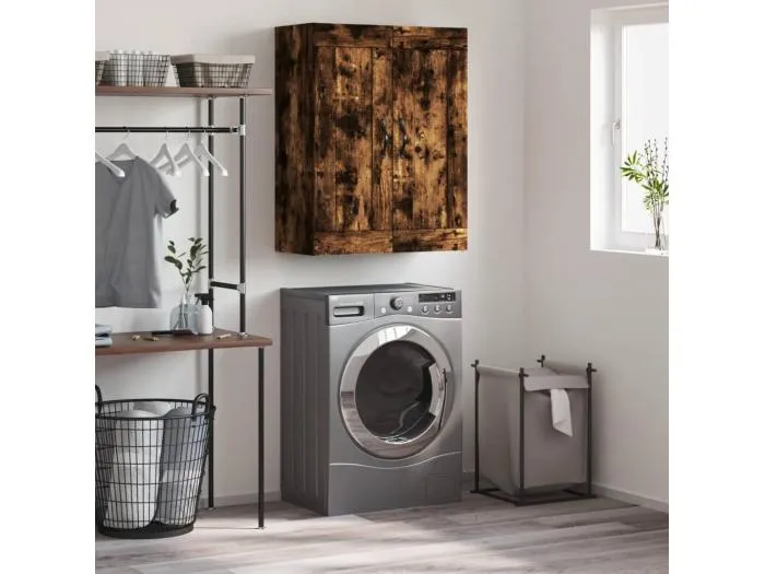 Wandschrank,Wandhängeschrank Räuchereiche 69,5x34x90 cm Holzwerkstoff -gkd49761