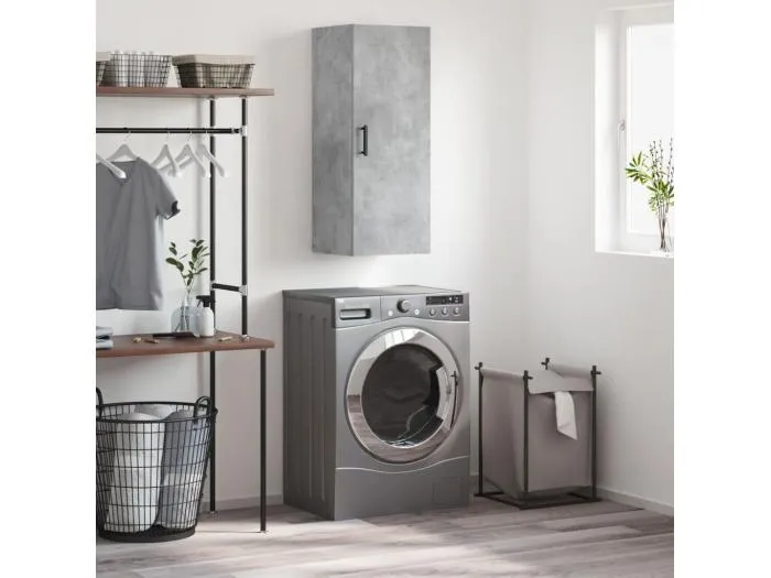 Wandschrank,Wandhängeschrank Betongrau 34,5x34x90 cm -gkd138906