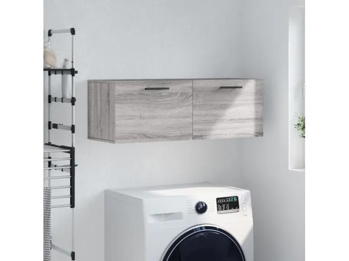 Wandschrank,Wandhängeschrank Grau Sonoma 100x36,5x35 cm Holzwerkstoff -gkd673258