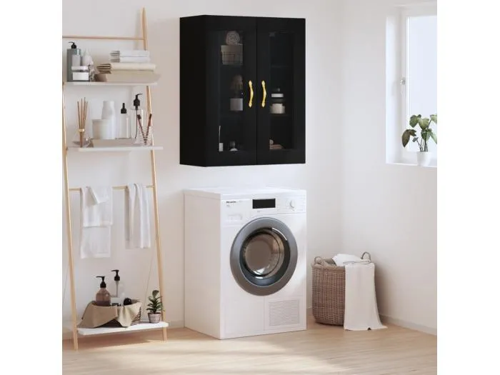 Wandschrank,Wandhängeschrank Schwarz 69,5x34x90 cm -gkd424044