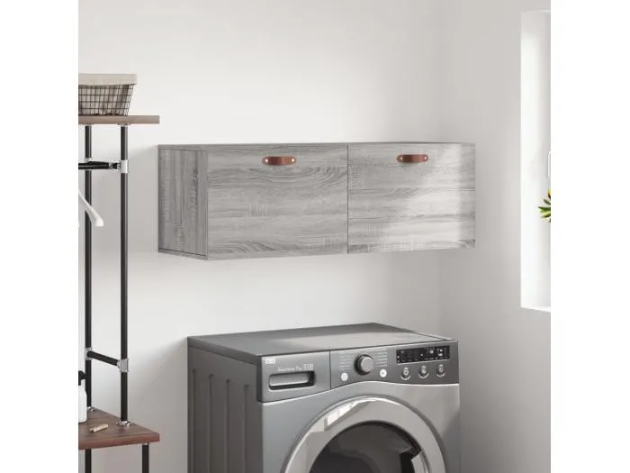 Wandschrank,Wandhängeschrank Grau Sonoma 100x36,5x35 cm Holzwerkstoff -gkd249770