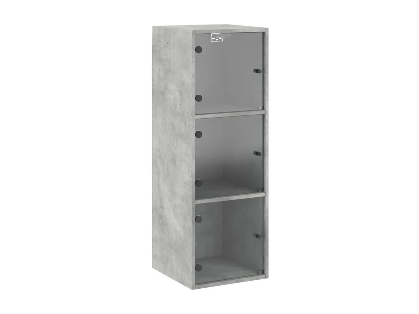 Wandschrank,Wandhängeschrank mit Glastüren Betongrau 35x37x100 cm -gkd384105