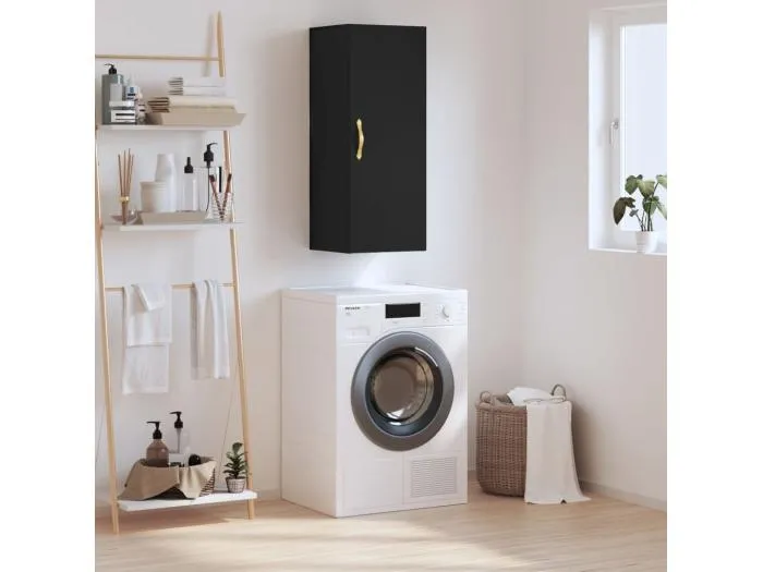 Wandschrank,Wandhängeschrank Schwarz 34,5x34x90 cm -gkd438539