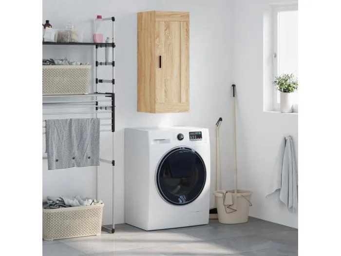 Wandschrank,Wandhängeschrank Sonoma-Eiche 34,5x34x90 cm Holzwerkstoff -gkd405217
