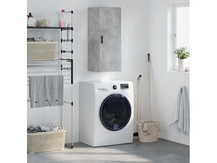 Wandschrank,Wandhängeschrank Betongrau 34,5x34x90 cm -gkd601166