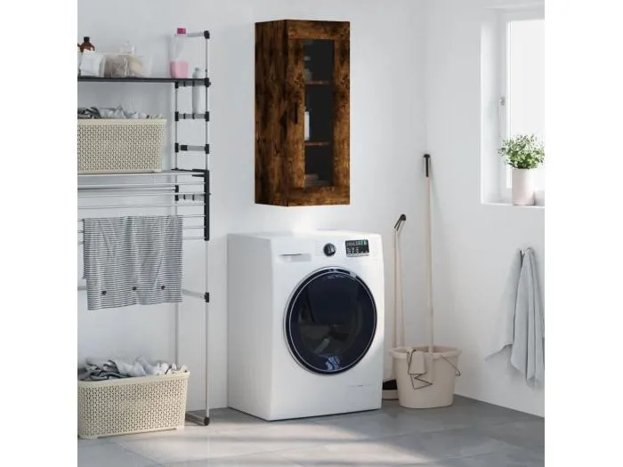 Wandschrank,Wandhängeschrank Räuchereiche 34,5x34x90 cm -gkd408102