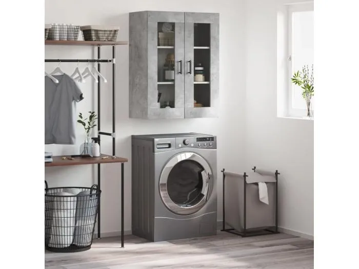 Wandschrank,Wandhängeschrank Betongrau 69,5x34x90 cm -gkd534497