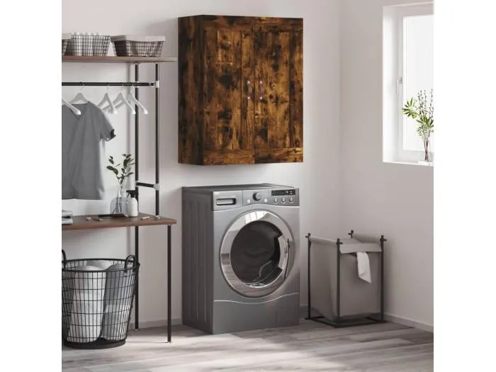 Wandschrank,Wandhängeschrank Räuchereiche 69,5x34x90 cm Holzwerkstoff -gkd713003