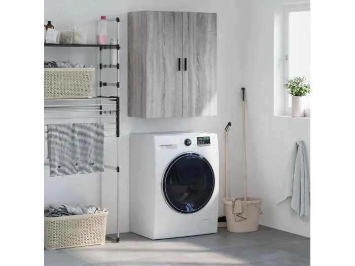 Wandschrank,Wandhängeschrank Grau Sonoma 69,5x34x90 cm -gkd768585