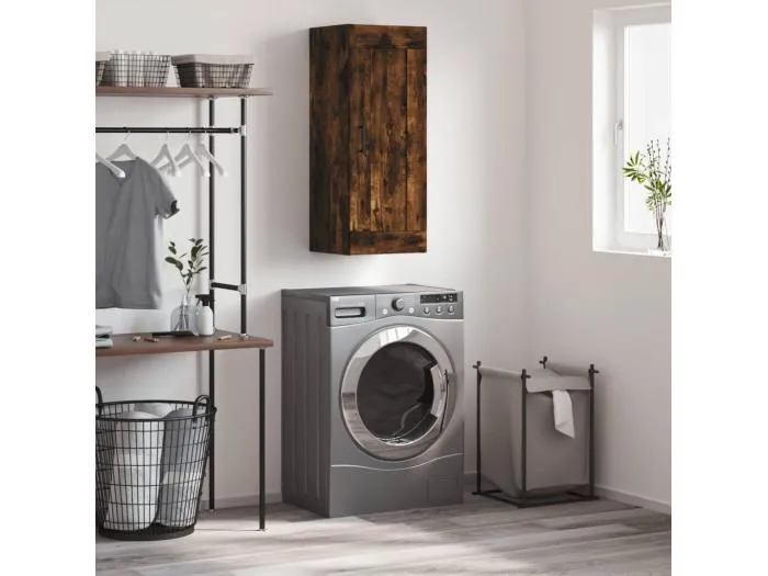 Wandschrank,Wandhängeschrank Räuchereiche 34,5x34x90 cm Holzwerkstoff -gkd62169