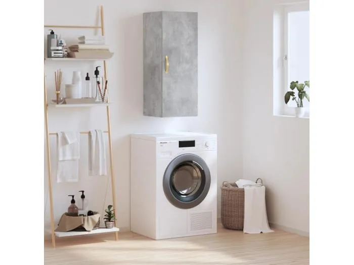 Wandschrank,Wandhängeschrank Betongrau 34,5x34x90 cm -gkd565633