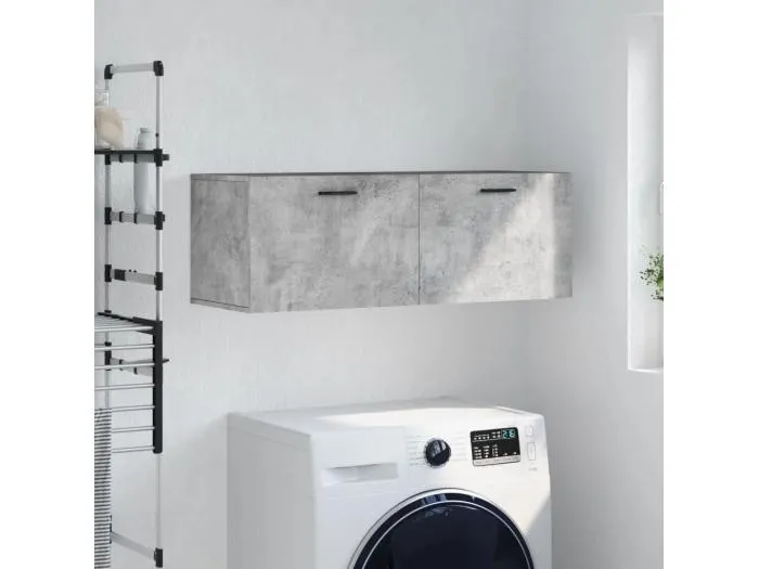 Wandschrank,Wandhängeschrank Betongrau 100x36,5x35 cm Holzwerkstoff -gkd787924