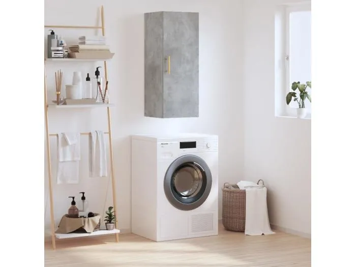 Wandschrank,Wandhängeschrank Betongrau 34,5x34x90 cm -gkd235149