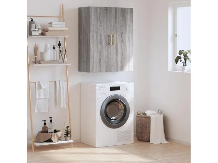 Wandschrank,Wandhängeschrank Grau Sonoma 69,5x34x90 cm -gkd87739