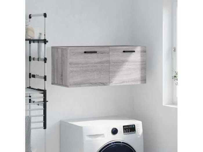 Wandschrank,Wandhängeschrank Grau Sonoma 80x36,5x35 cm Holzwerkstoff -gkd470040