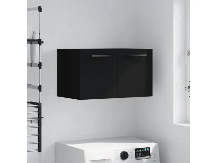 Wandschrank,Wandhängeschrank Schwarz 60x36,5x35 cm Holzwerkstoff -gkd293218