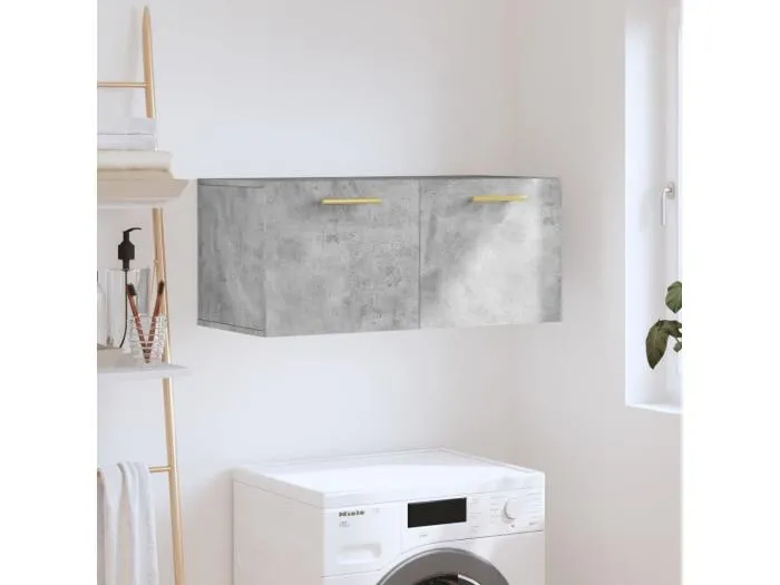 Wandschrank,Wandhängeschrank Betongrau 80x36,5x35 cm Holzwerkstoff -gkd501488