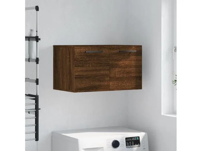 Wandschrank,Wandhängeschrank Braun Eichen-Optik 60x36,5x35cm Holzwerkstoff -gkd181692