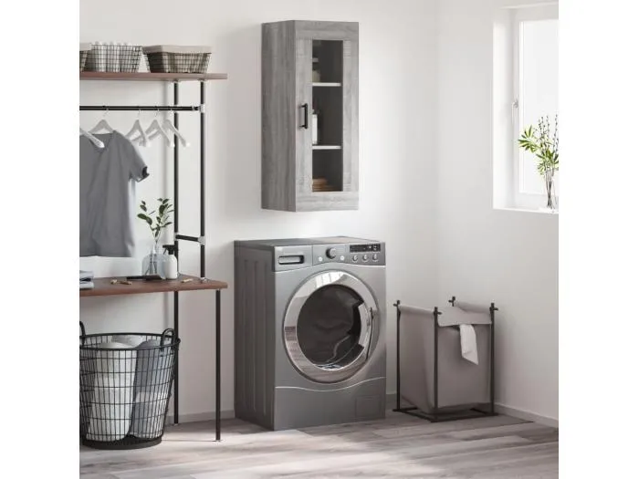 Wandschrank,Wandhängeschrank Grau Sonoma 34,5x34x90 cm -gkd820274