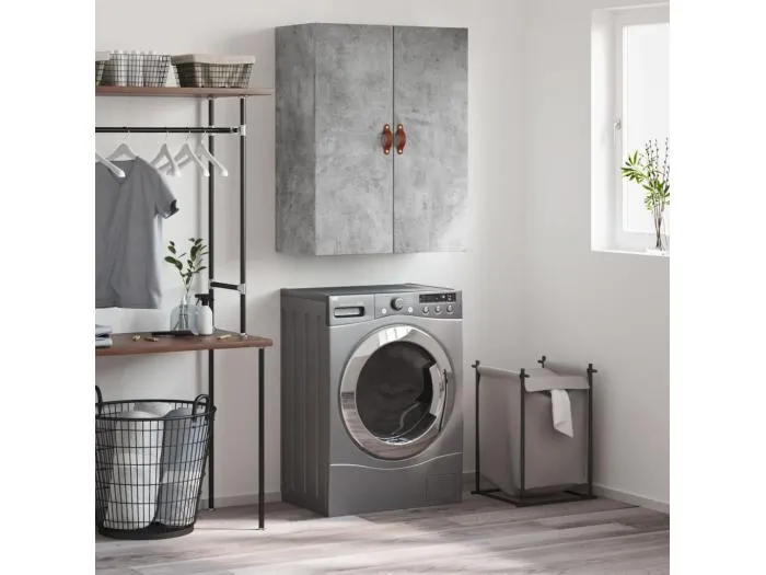 Wandschrank,Wandhängeschrank Betongrau 69,5x34x90 cm -gkd739968