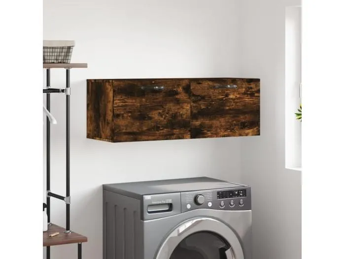 Wandschrank,Wandhängeschrank Räuchereiche 100x36,5x35 cm Holzwerkstoff -gkd422018