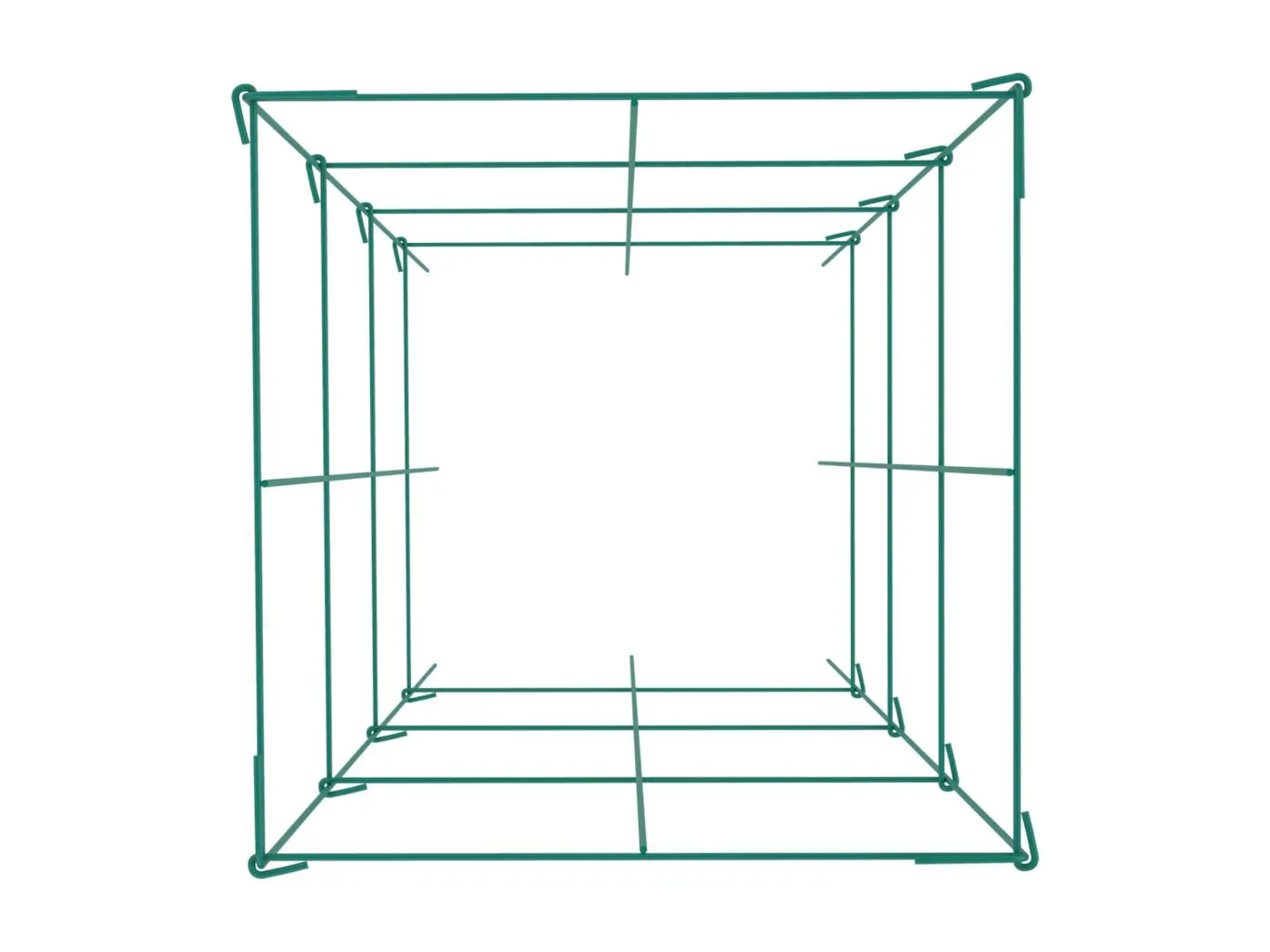 Tomatenkäfige SucceBuy Set aus 6 Tomatenkäfigen Quadratische Stahlstütze 100 cm für Gartenpflanzen Grün