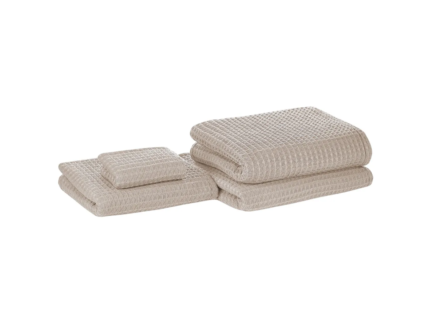 Badehandtuch 4er Set Baumwolle beige verschiedenen Größen Areora