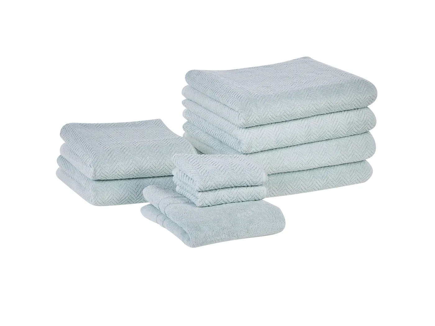 Handtücher 9er Set MITIARO Baumwollfrottee Mintgrün