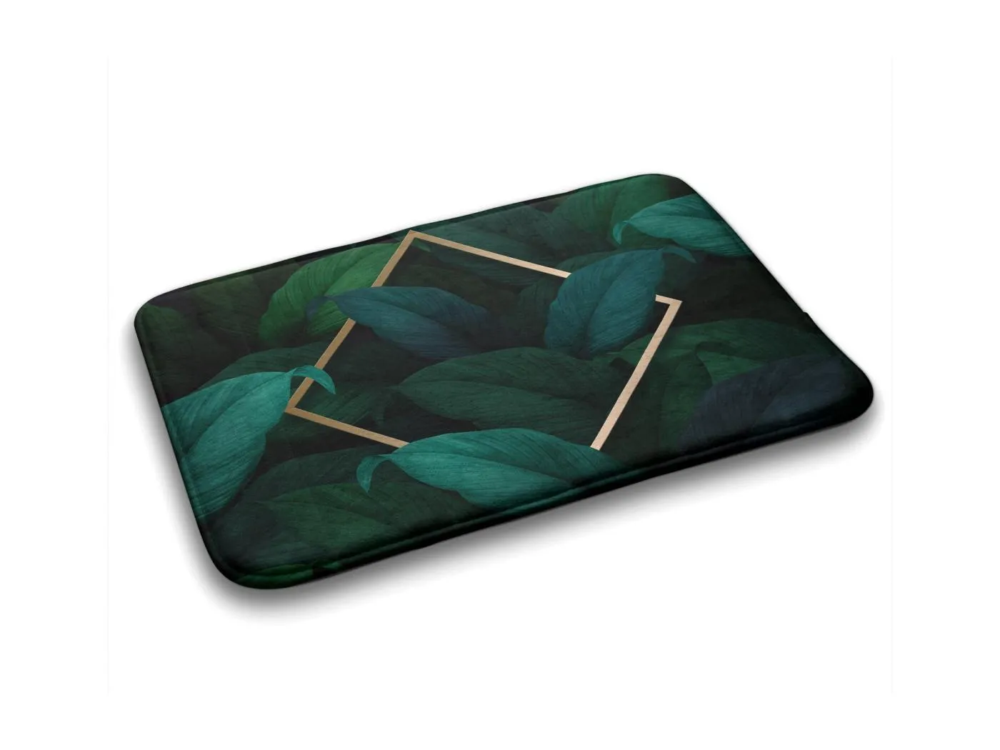 Weicher Badezimmerteppich 75 x 45 cm – rutschfester Badezimmerteppich mit exotischen tropischen Blättern