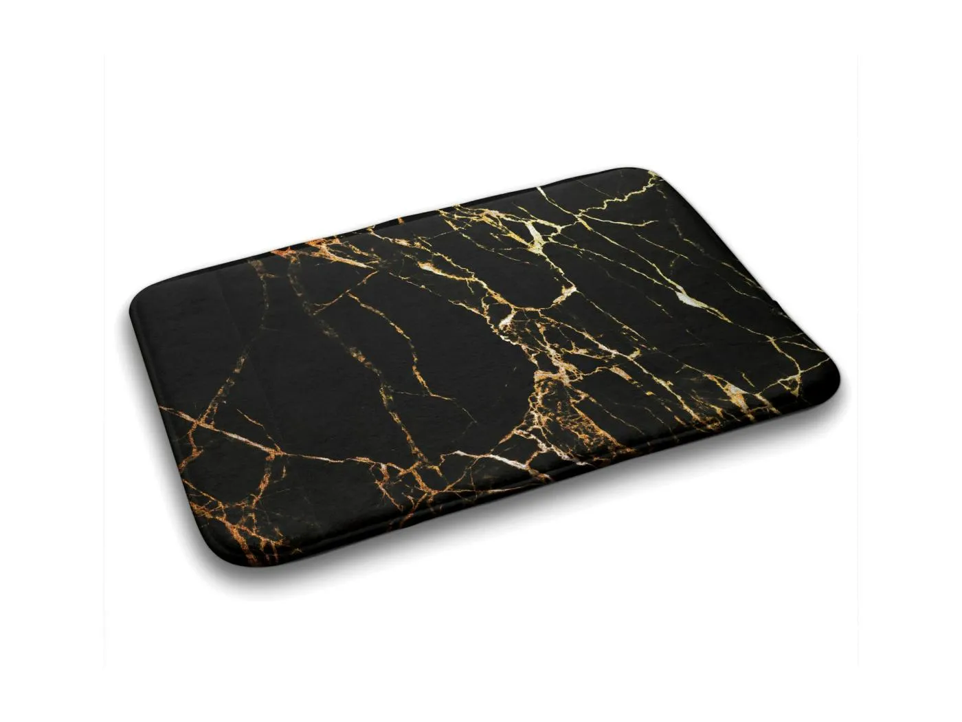 Weicher Badezimmerteppich 90 x 60 cm – rutschfester Badezimmerteppich mit klassischem Marmormuster