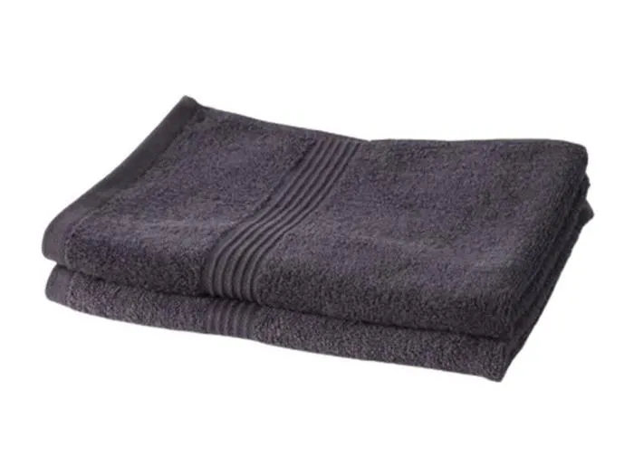 2 Handtücher 50 x 90 cm, 100 % Baumwolle, anthrazitfarben