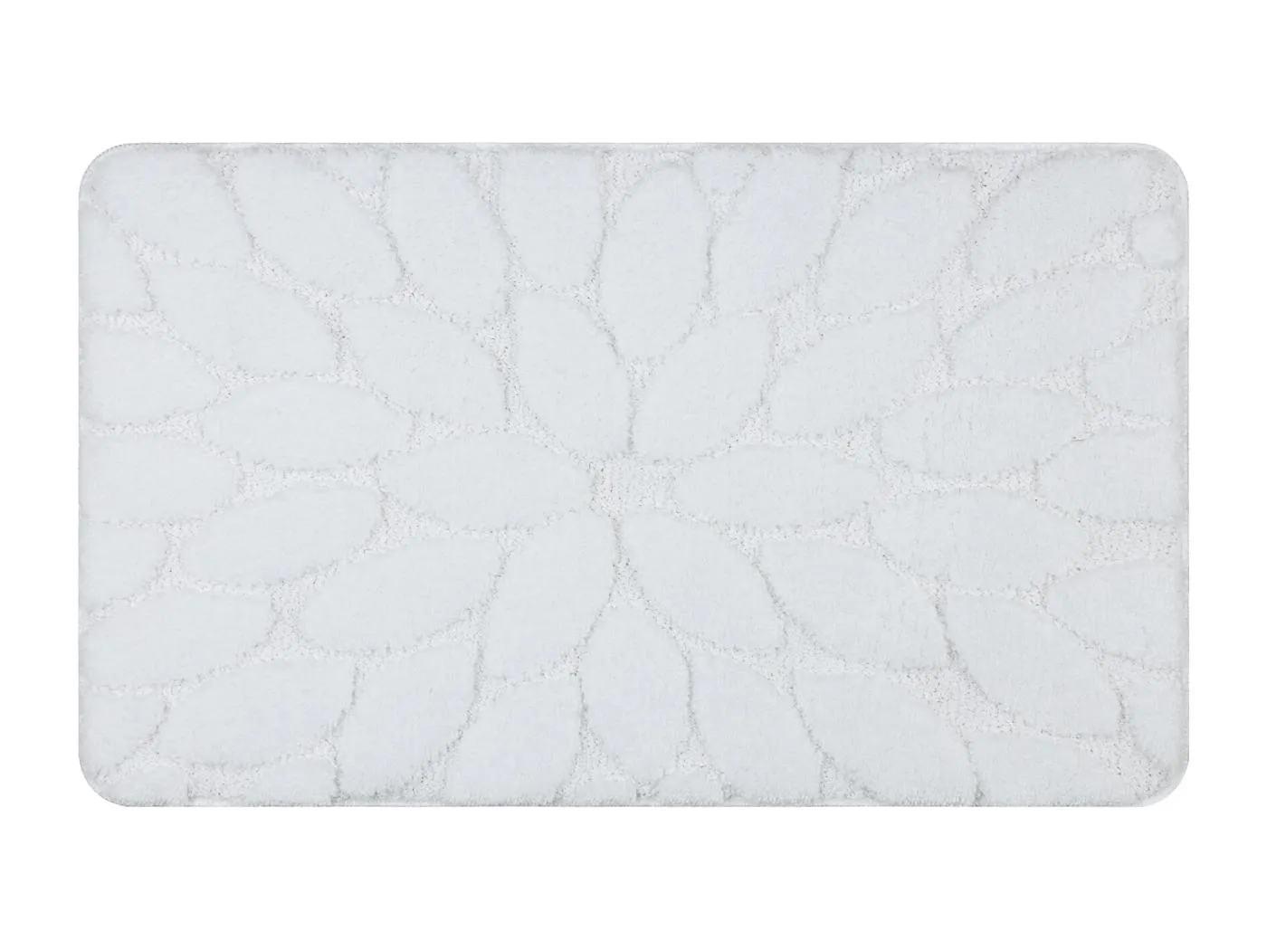 Badteppich SUPREME STONES, Steine, rutschfest, weich – weiß 50x80 cm