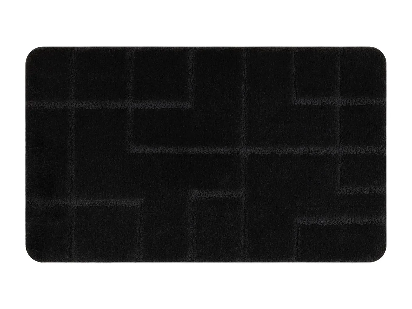 Badteppich SUPREME LINES, Linien, rutschfest, weich – schwarz 50x80 cm