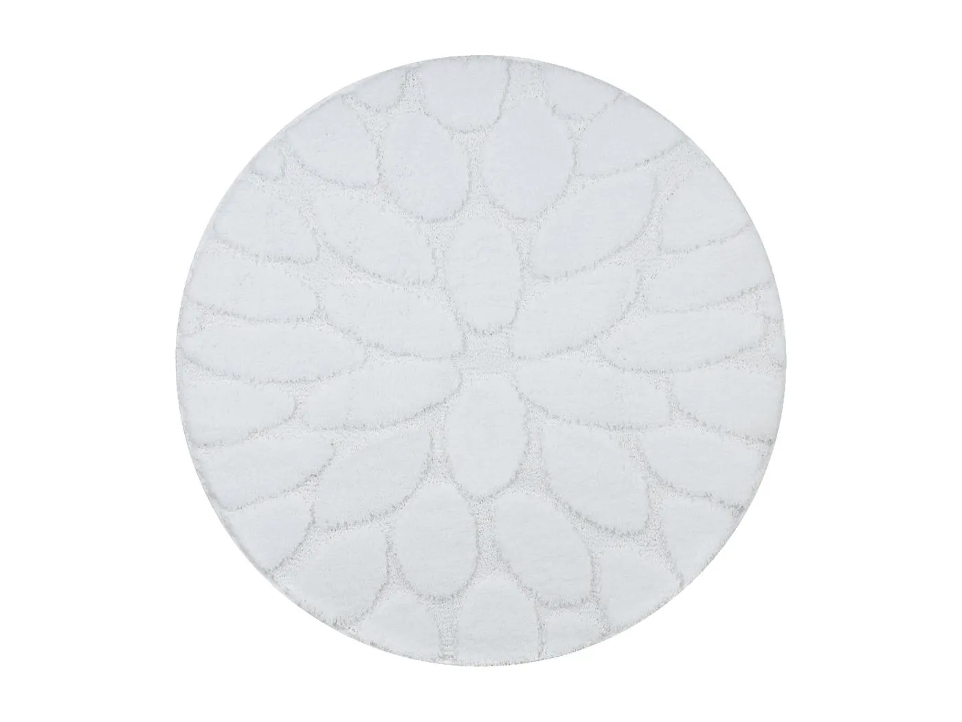 Badteppich SUPREME Kreis STONES, Steine, rutschfest, weich – weiß cercle 100 cm