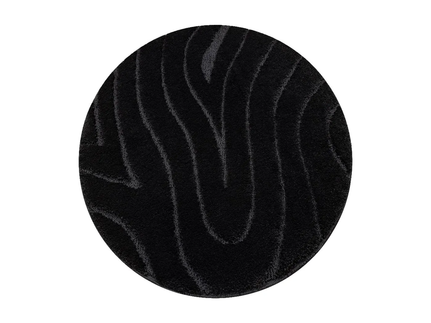 Badteppich SUPREME Kreis WAVES, Wellen, rutschfest, weich – schwarz cercle 100 cm