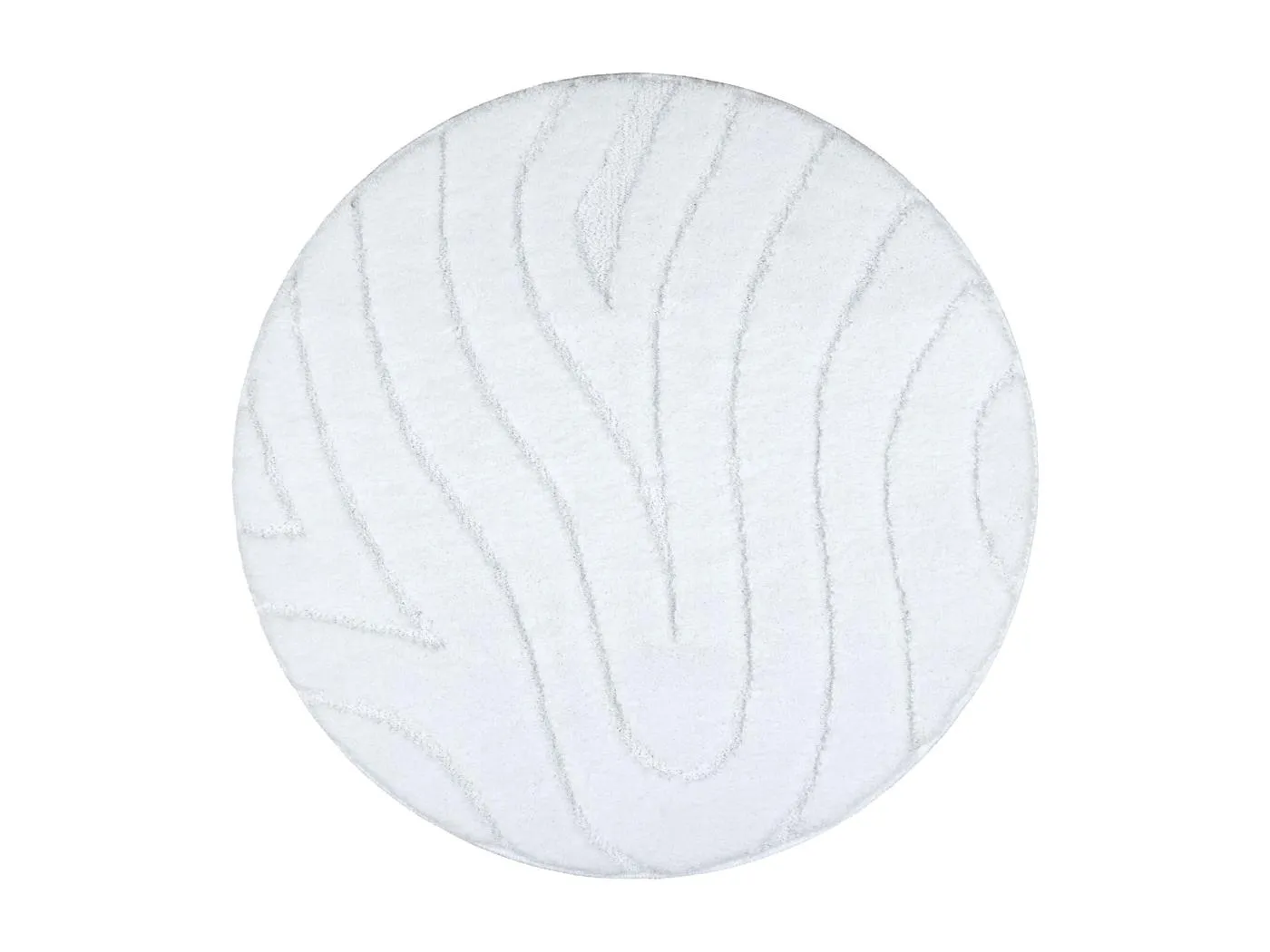 Badteppich SUPREME Kreis WAVES, Wellen, rutschfest, weich – weiß cercle 100 cm