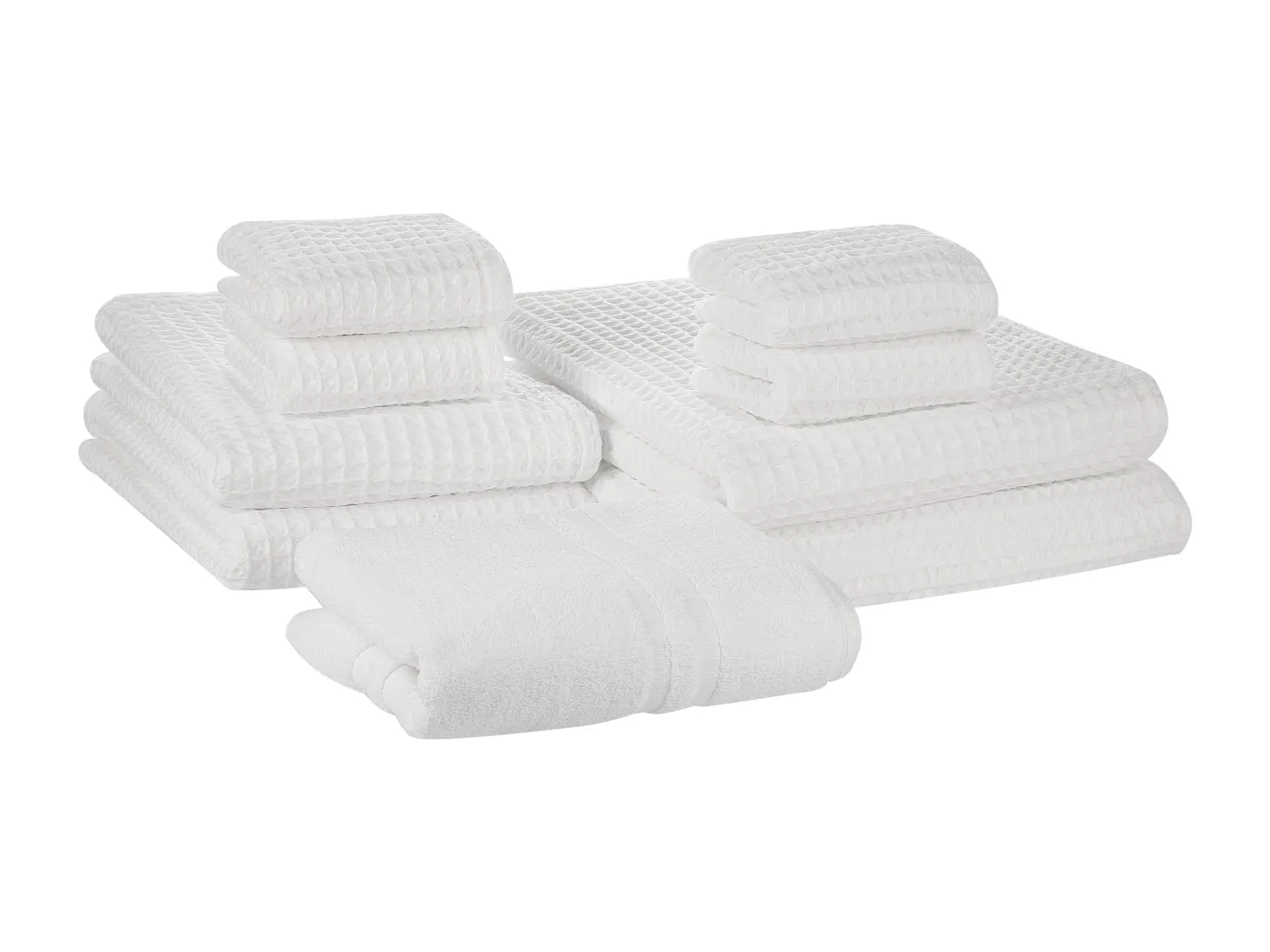 Handtücher 9er Set AREORA Baumwolle Weiss