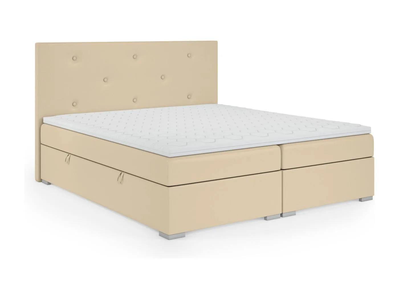 BOXSPRINGBETT mit Bettkästen Topper Atlanta 180x200 cm, Soft 33 (Elfenbein)