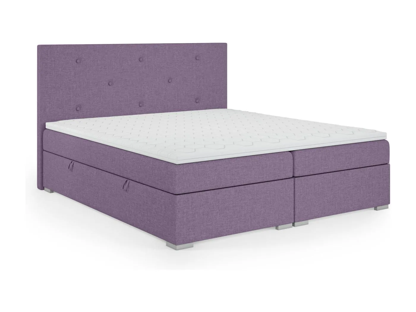 BOXSPRINGBETT mit Bettkästen Topper Atlanta 200x200 cm, Orinoco 64 (Hellviolett)