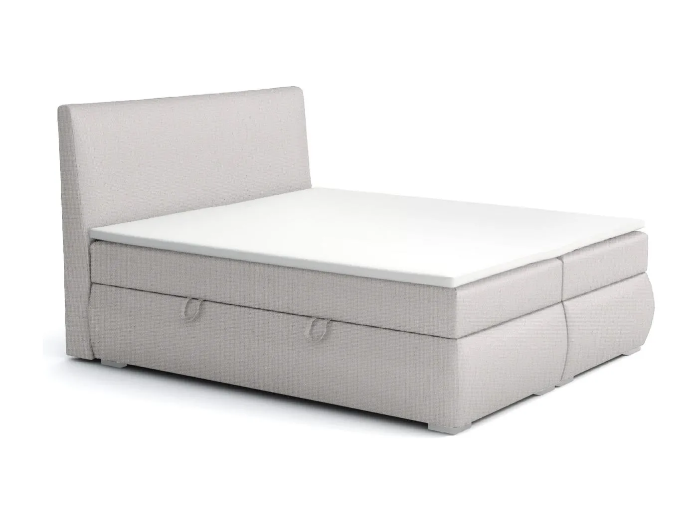 BOXSPRINGBETT mit Bettkästen Buffalo 200x200 cm, Orinoco 21 (Lichtgrau)