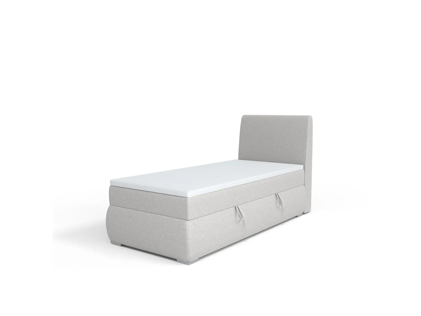 BOXSPRINGBETT mit Bettkasten Buffalo Mini Seite Rechts 100x200 cm, Orinoco 21 (Lichtgrau)