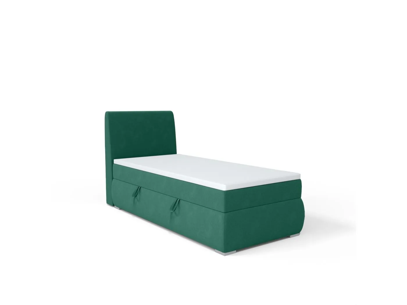 BOXSPRINGBETT mit Bettkasten Buffalo Mini Seite Links 100x200 cm, Fancy 36 (Grün)